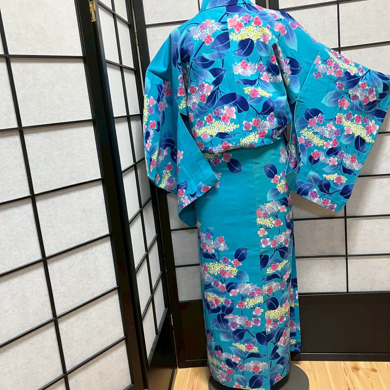 ［9077］浴衣 草花文様 ゆかた レディース 綿 リメイク