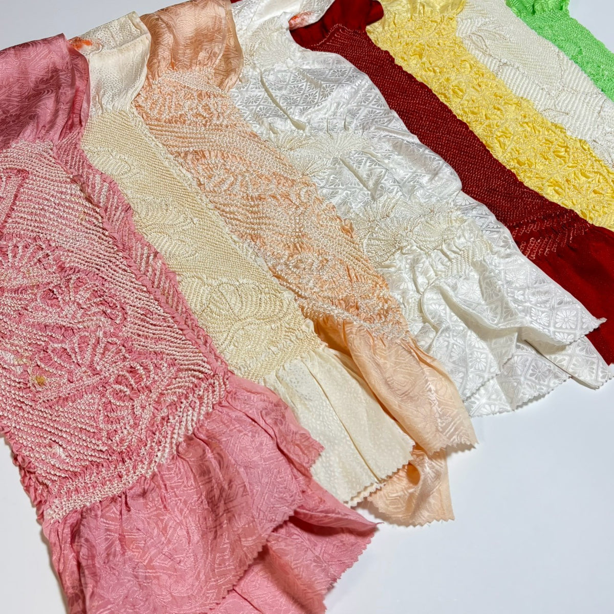 0262# Japanese Vintage Bundle 35pcs Set Bulk Obiage Kimono Silk Wholesale