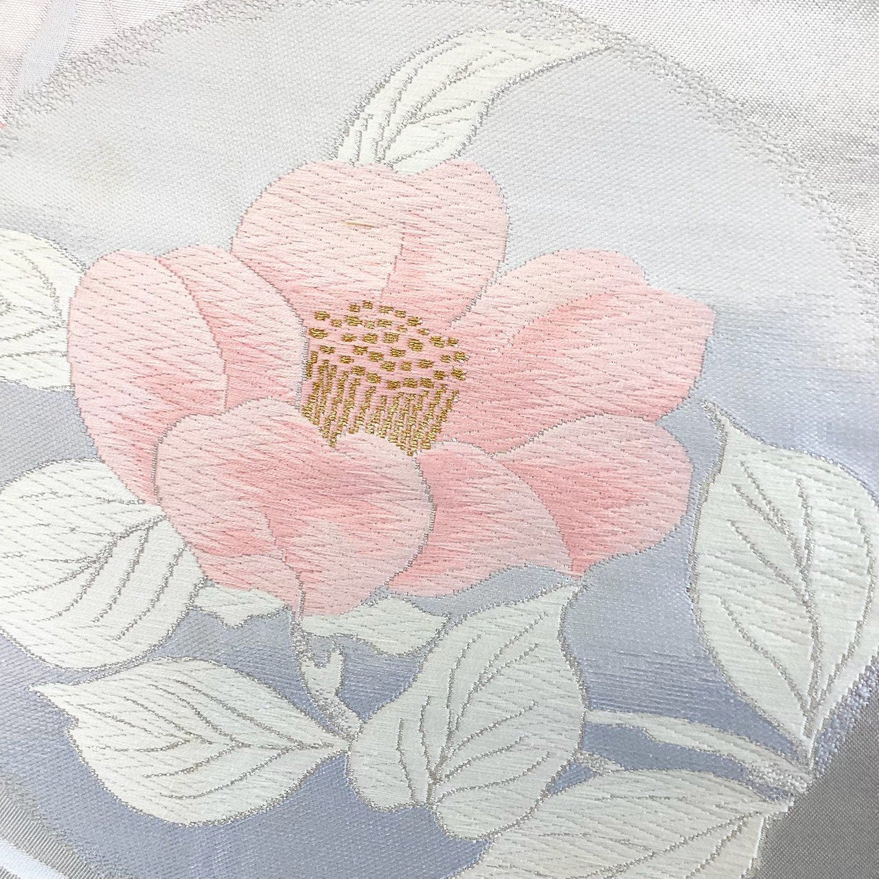 ［8910］袋帯 草花丸文 銀彩 六通 正絹 着物 フォーマル