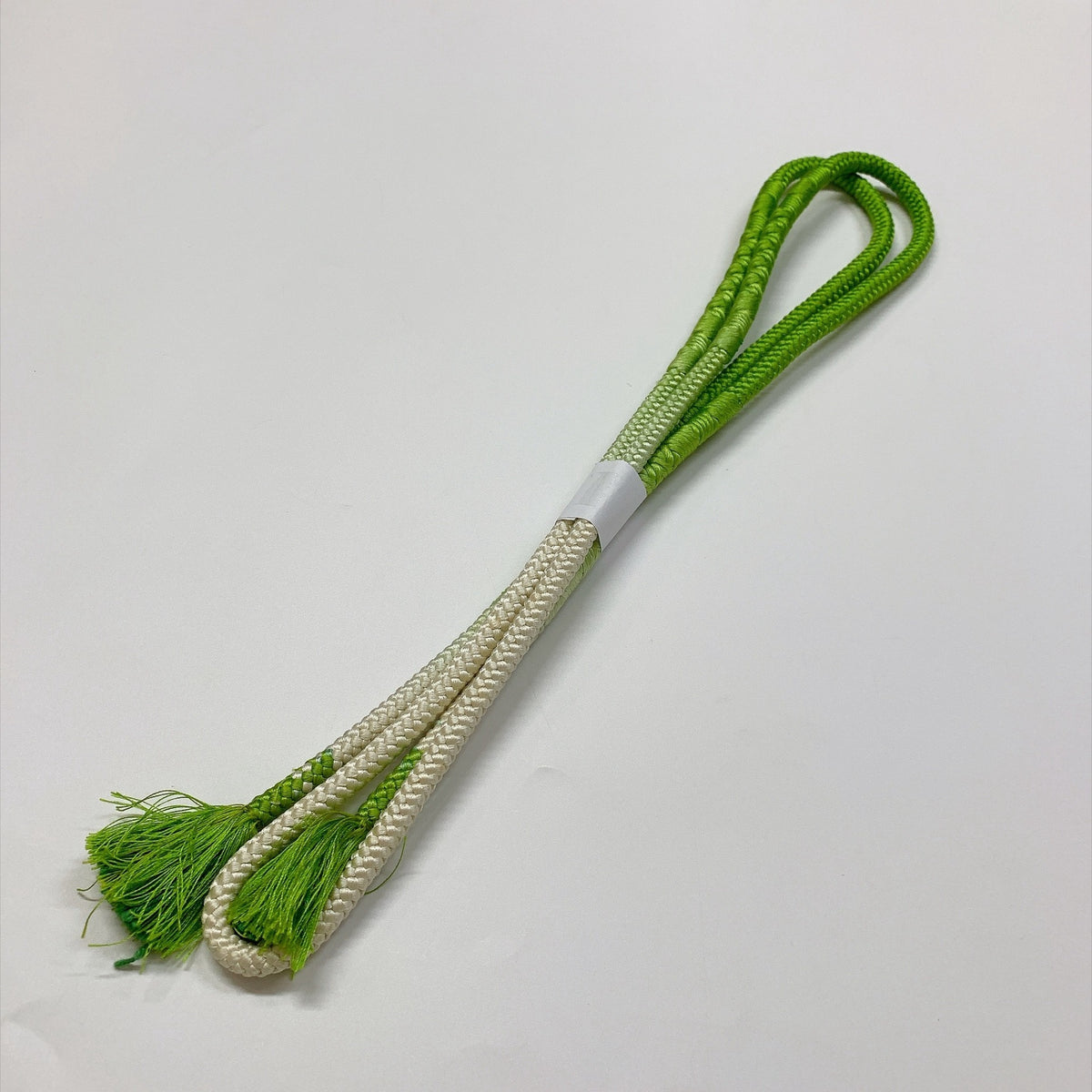 ［9848］帯締め 帯揚げ セット 扇面草花文様 銀糸 ぼかし 正絹 着物 帯絞め
