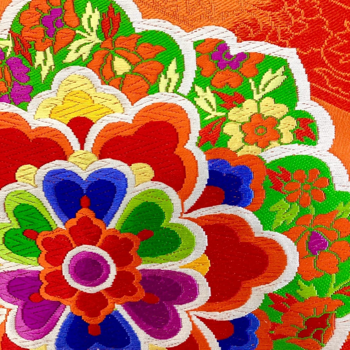 ［8853］袋帯 華紋 刺繍 六通 正絹 着物 フォーマル