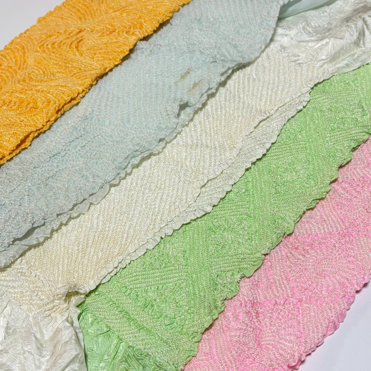 0261# Japanese Vintage Bundle 35pcs Set Bulk Obiage Kimono Silk Wholesale