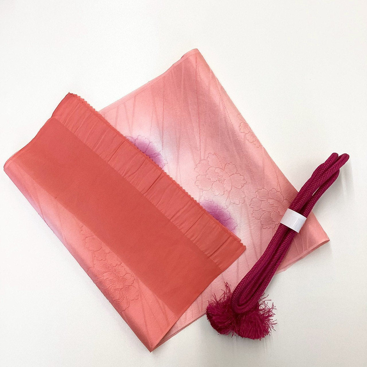 8226# Japanese Kimono Accessory Vintage Obiage and Obijime 2-piece Set Silk