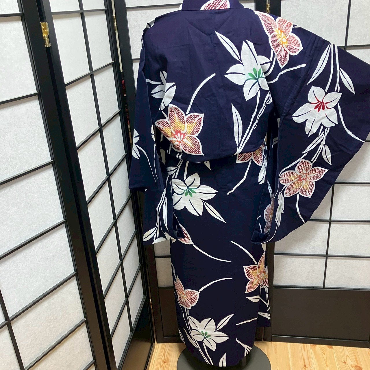 ［9483］浴衣 草花文様 ゆかた レディース リメイク 綿