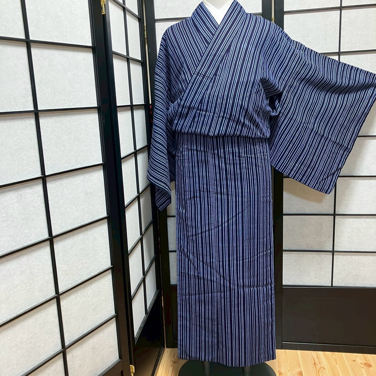 ［9476］浴衣 縞帳文様 ゆかた レディース リメイク 綿