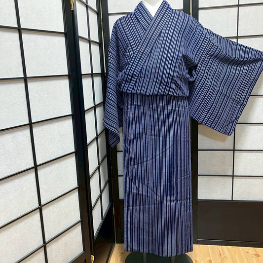 9476# Japanese Yukata Womens Vintage Fabric Cotton Robe Kimono Traditional