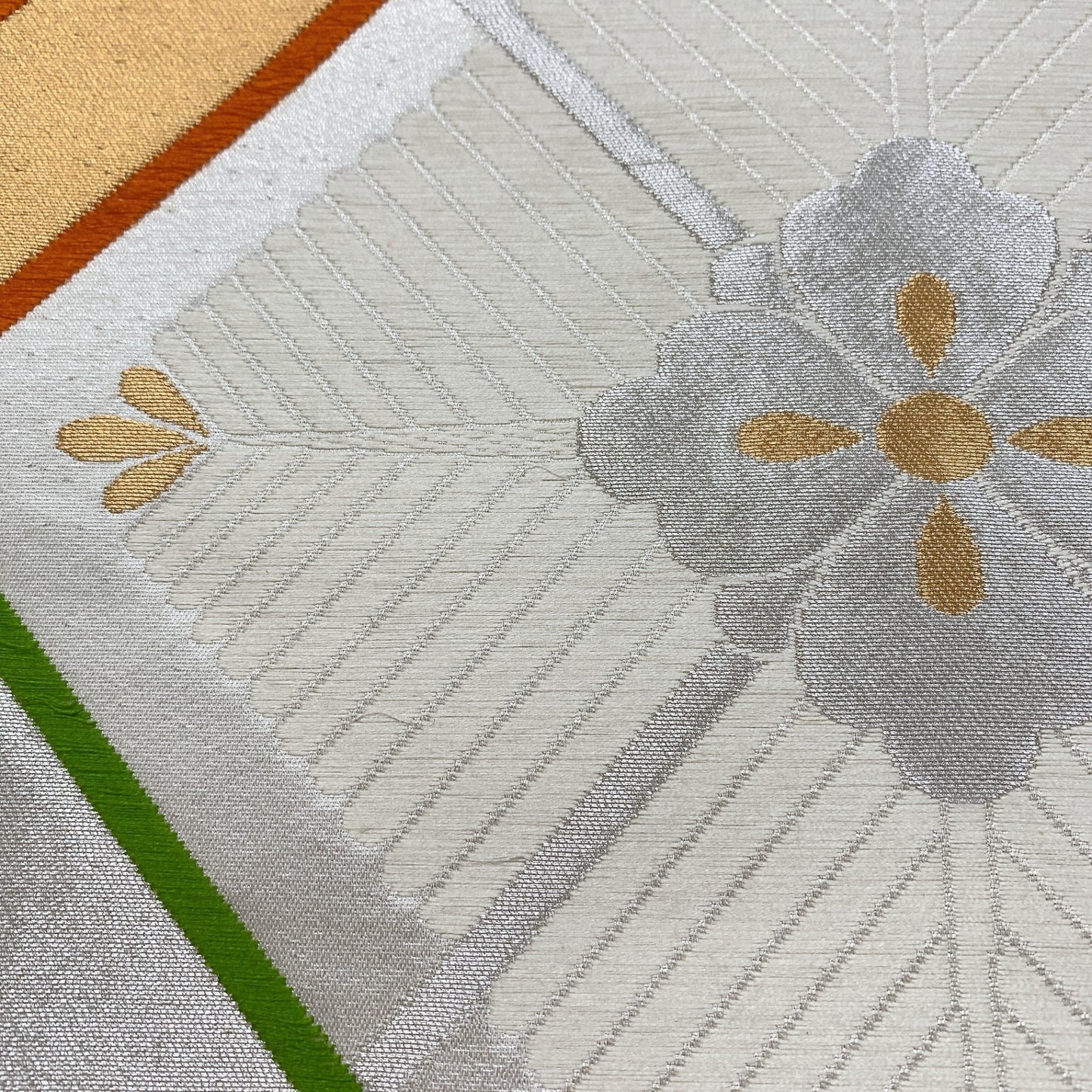 ［8972］袋帯 花菱吉祥文様 金銀彩 六通 正絹 着物 フォーマル
