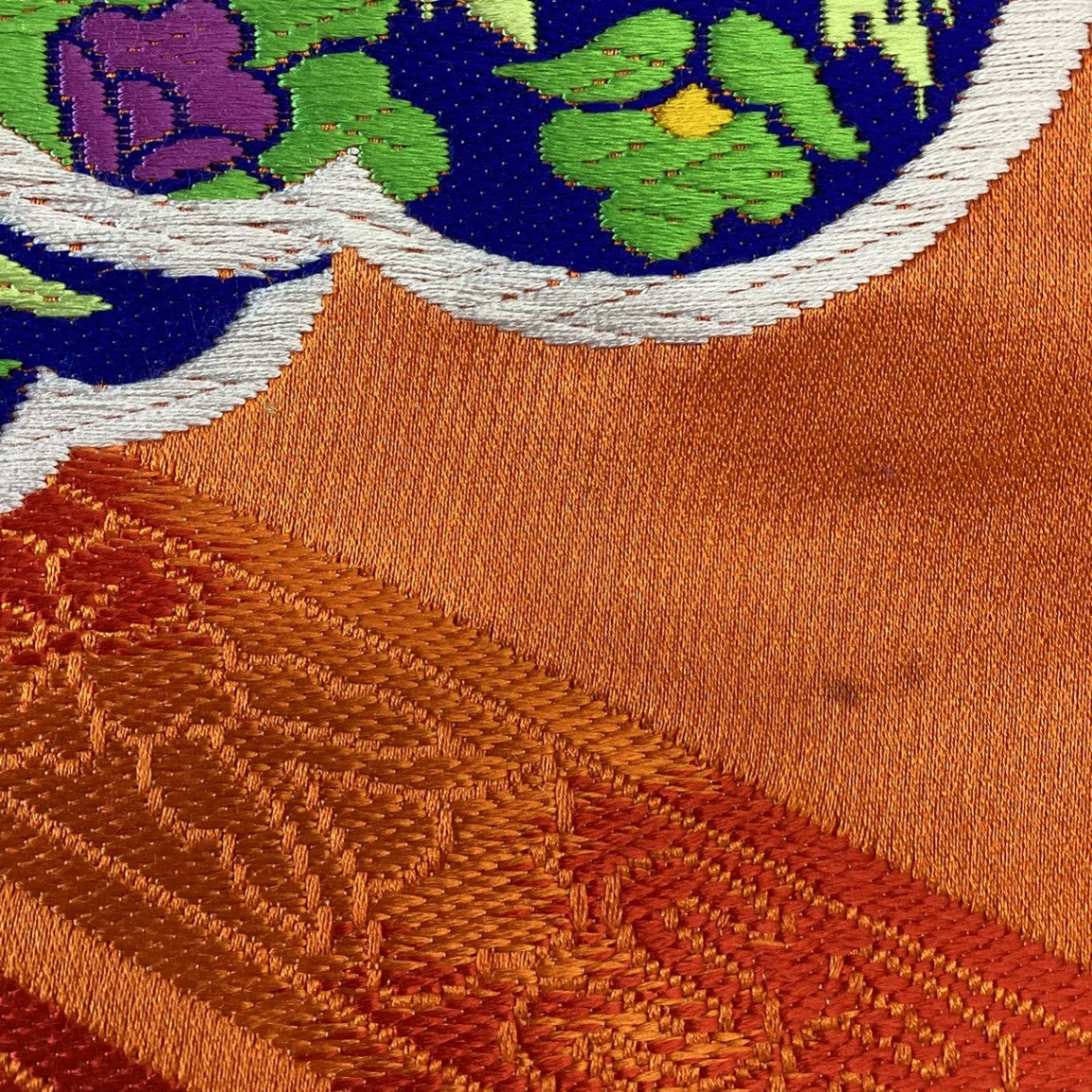 ［8853］袋帯 華紋 刺繍 六通 正絹 着物 フォーマル