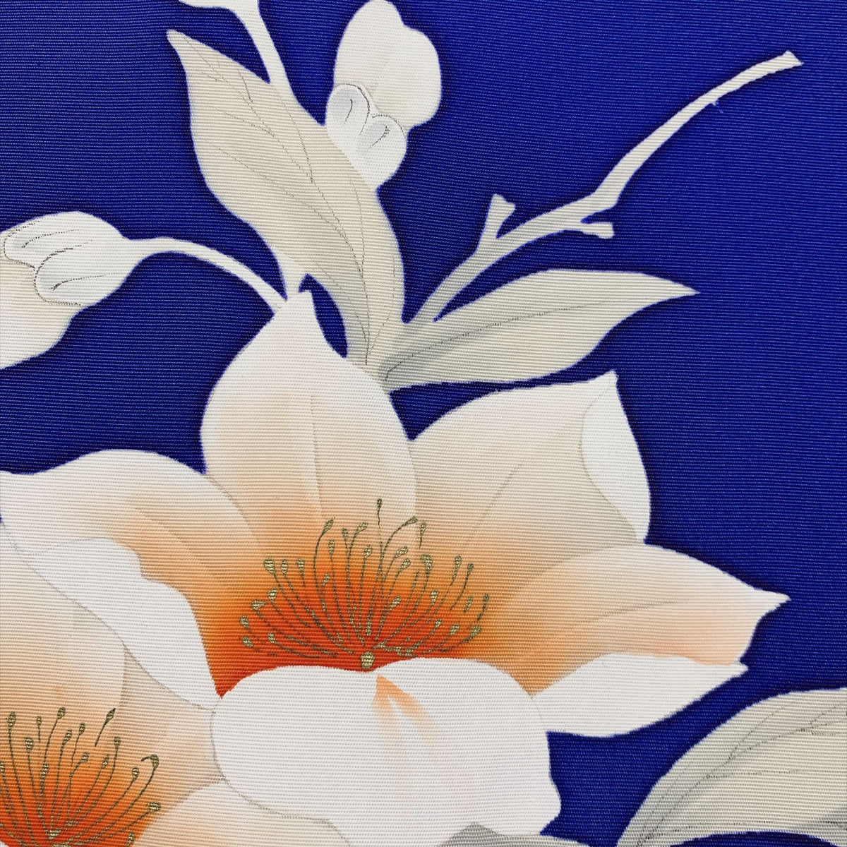 ［9387］名古屋帯 草花文様 金彩 お太鼓柄 九寸 正絹 着物