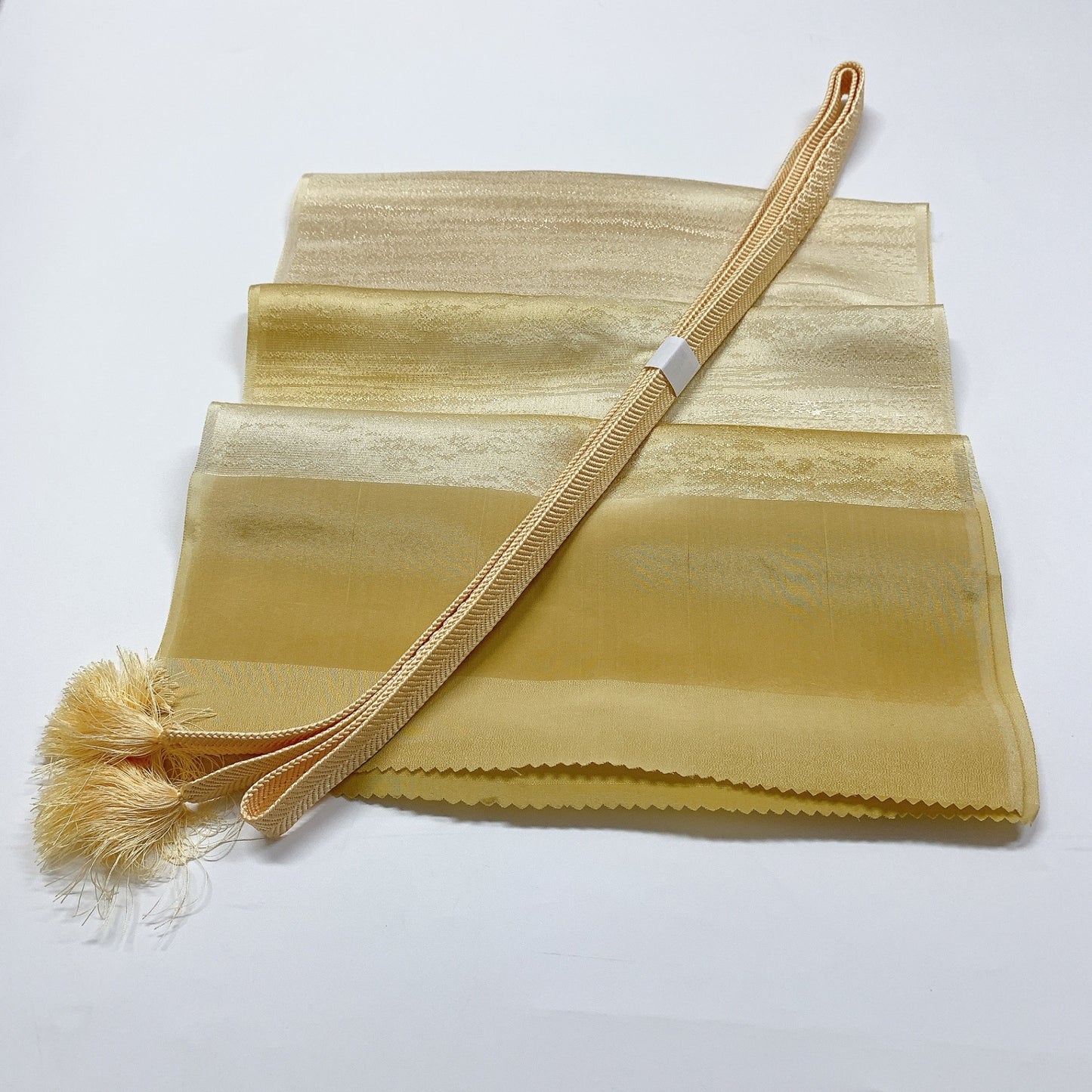 8711# Japanese Kimono Accessory Vintage Obiage and Obijime 2-piece Set Silk