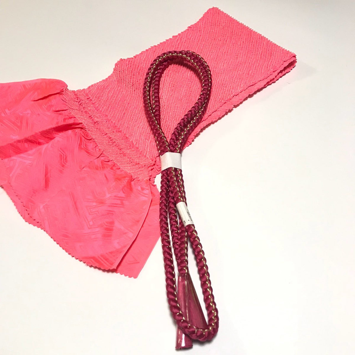 ［9952］帯締め 帯揚げ セット 美品 総絞り 金糸 正絹 着物 帯絞め 成人式 振袖