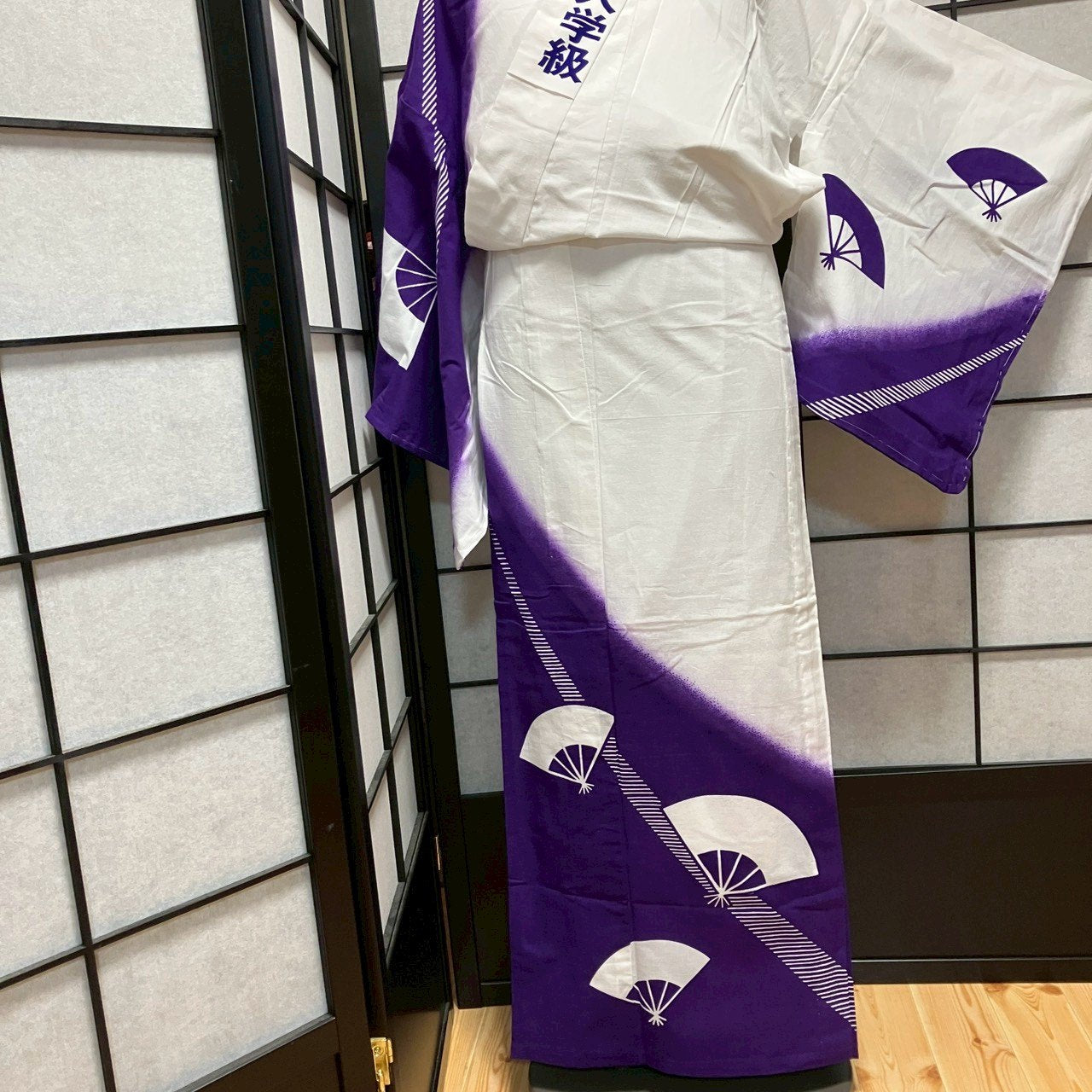 ［8781］浴衣 扇散らし ぼかし 綿 ゆかた レディース リメイク