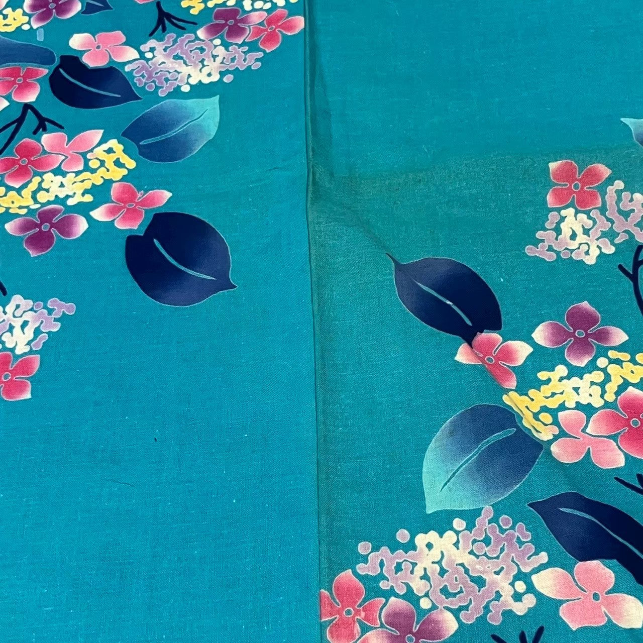 ［9077］浴衣 草花文様 ゆかた レディース 綿 リメイク
