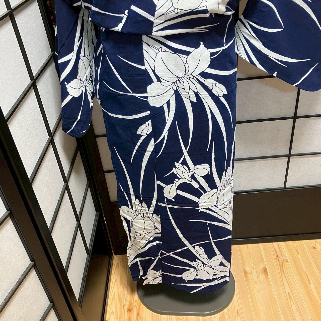 ［9440］浴衣 菖蒲文様 綿 レディース リメイク ゆかた