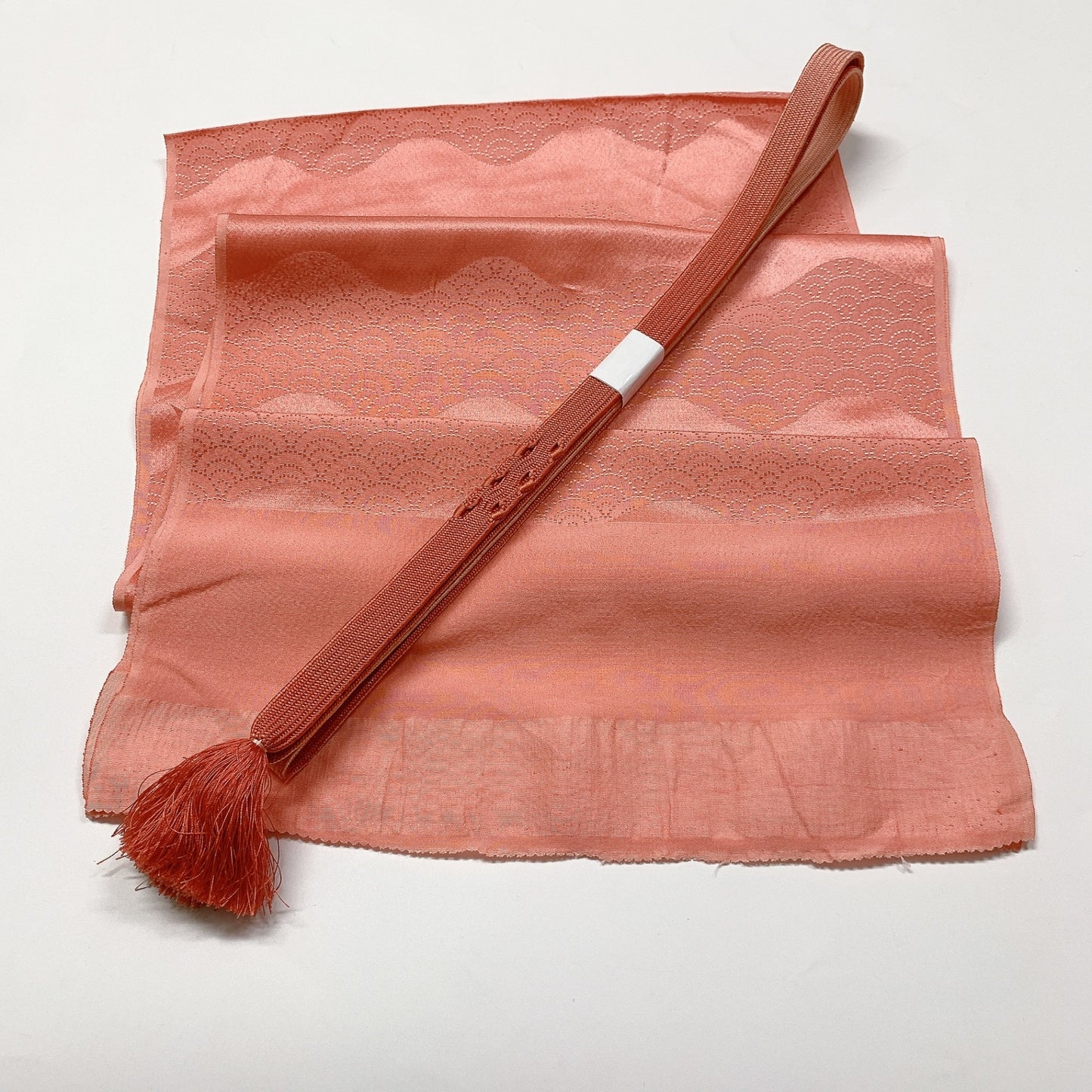 8068# Japanese Kimono Accessory Vintage Obiage and Obijime 2-piece Set Silk