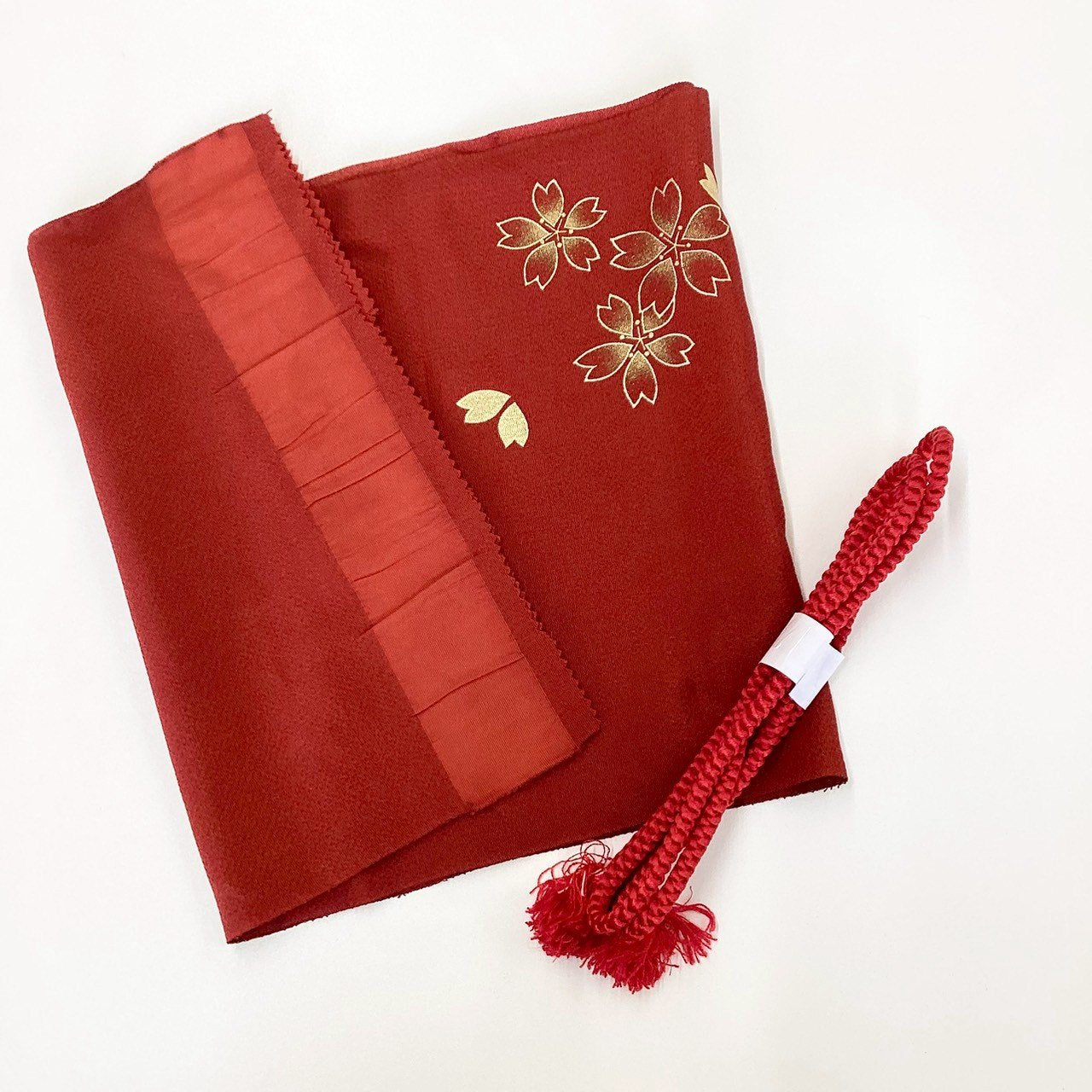 8229# Japanese Kimono Accessory Vintage Obiage and Obijime 2-piece Set Silk
