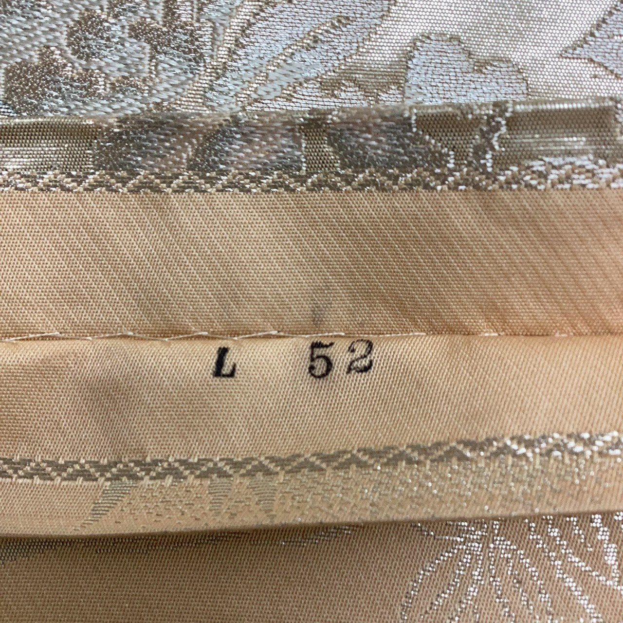 ［8868］袋帯 扇面草花文様 銀糸 六通 正絹 着物 フォーマル
