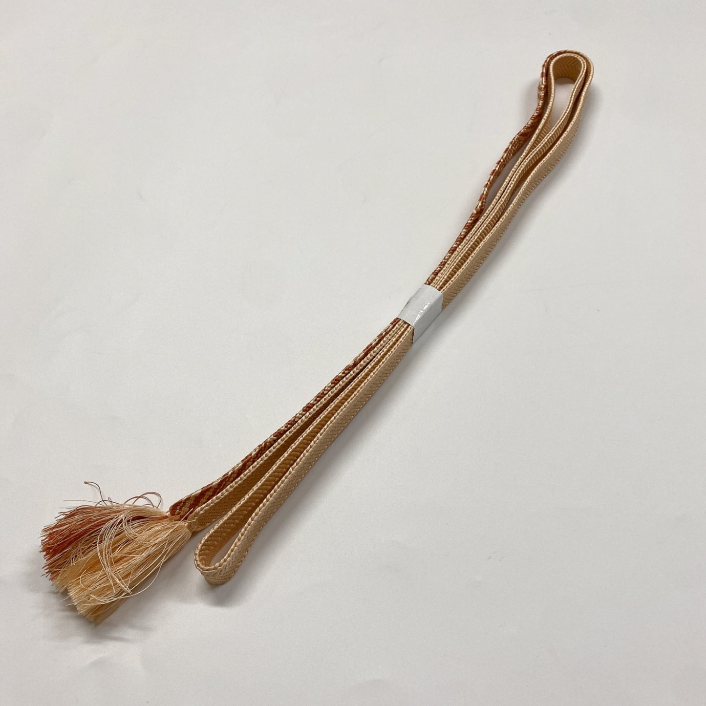 ［8352］帯締め 帯揚げ セット よろけ縞麻の葉文様 正絹 着物 帯絞め