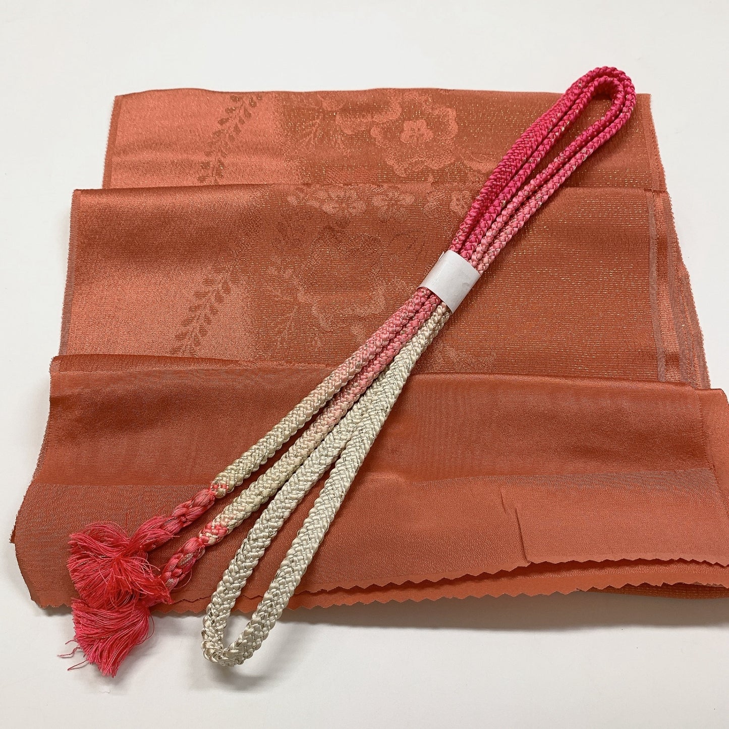 ［9047］帯締め 帯揚げ セット 辻ヶ花 金通し地 正絹 着物 帯絞め
