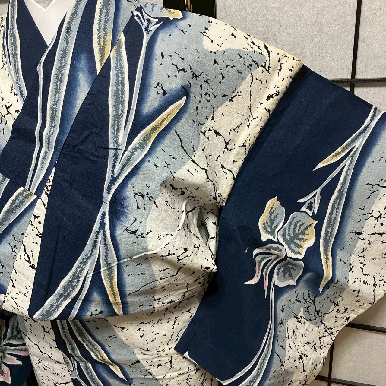 ［8775］浴衣 枝花文様 ぼかし ゆかた レディース リメイク