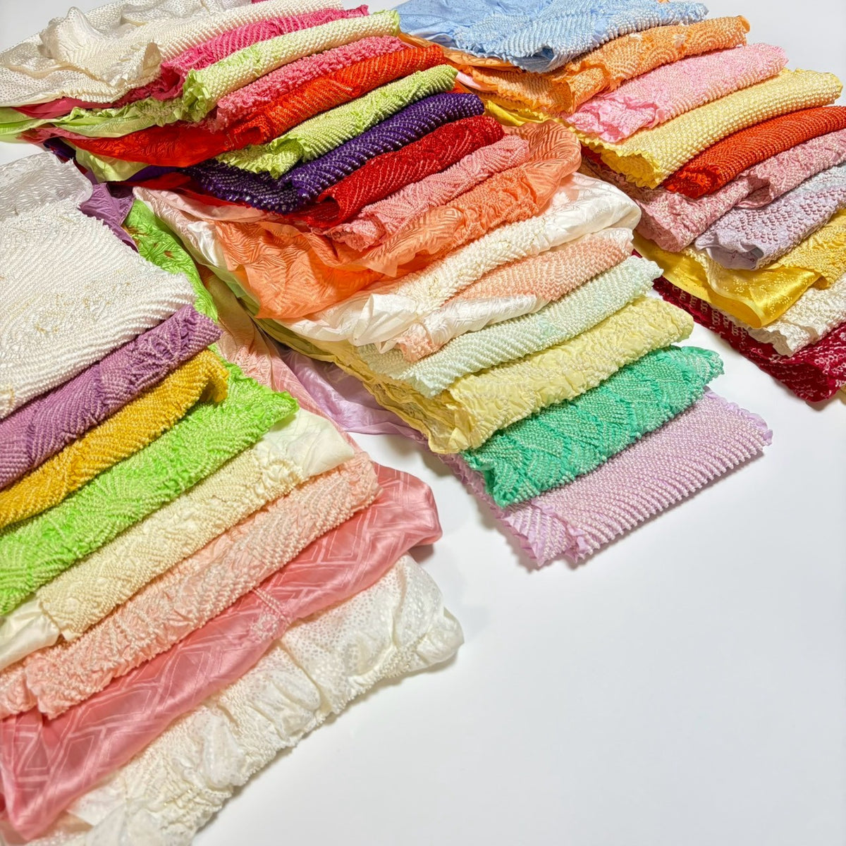 0263# Japanese Vintage Bundle 35pcs Set Bulk Obiage Kimono Silk Wholesale