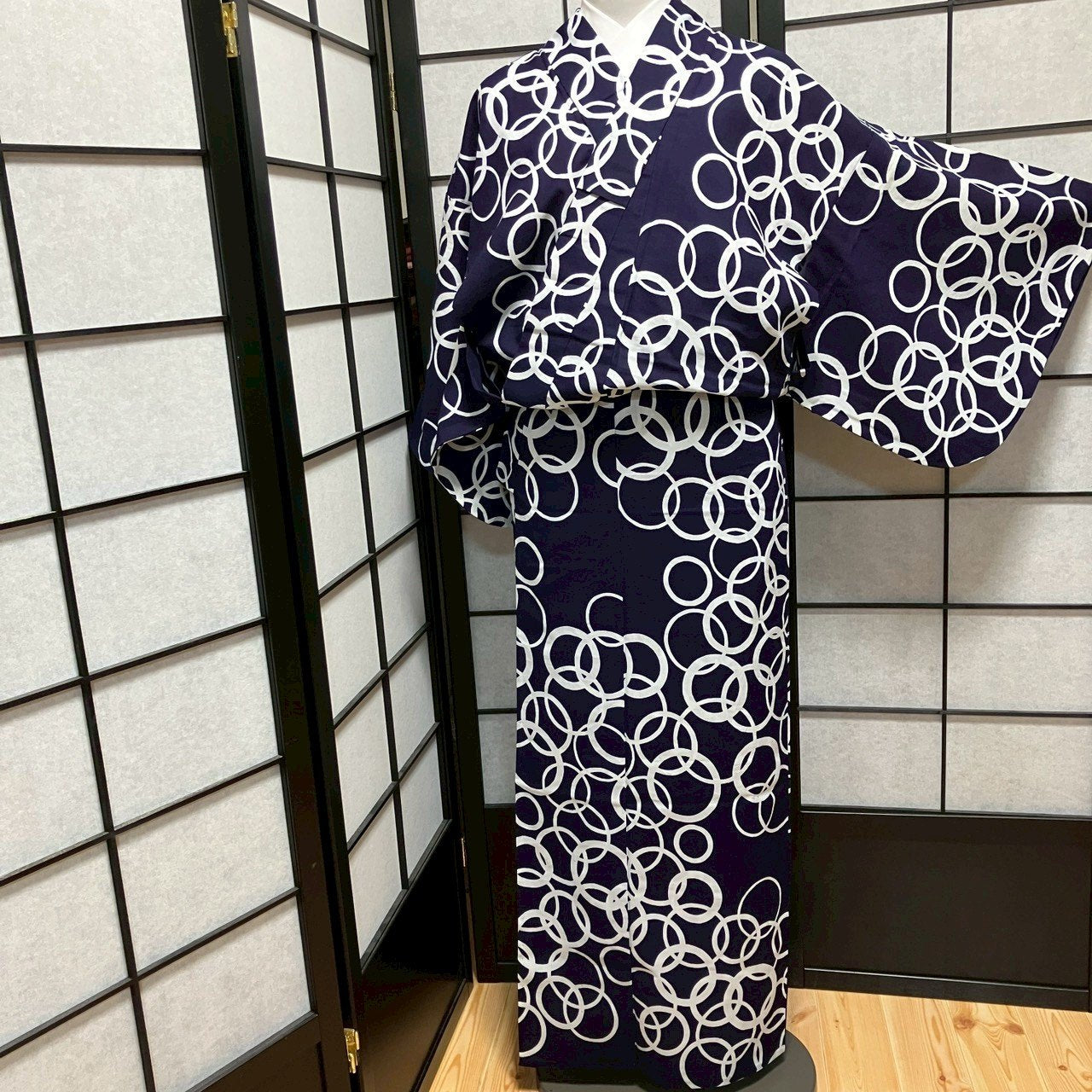 8754# Japanese Yukata Womens Vintage Fabric Cotton Robe Kimono Traditional