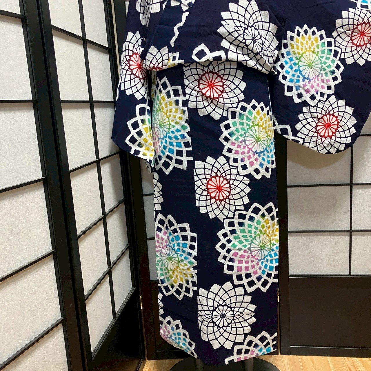 ［9461］浴衣 草花文様 ぼかし ゆかた レディース 綿 リメイク