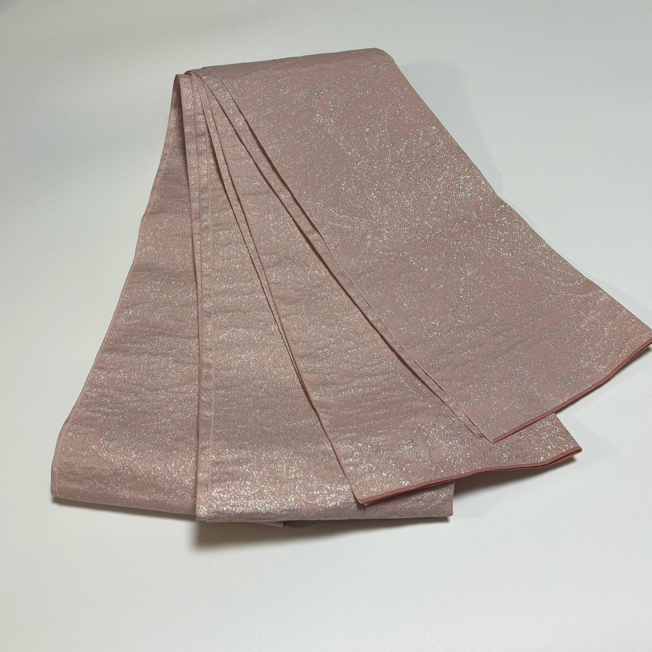 ［9572］半幅帯 草花文様 銀糸 逸品 浴衣 着物 レディース 袴