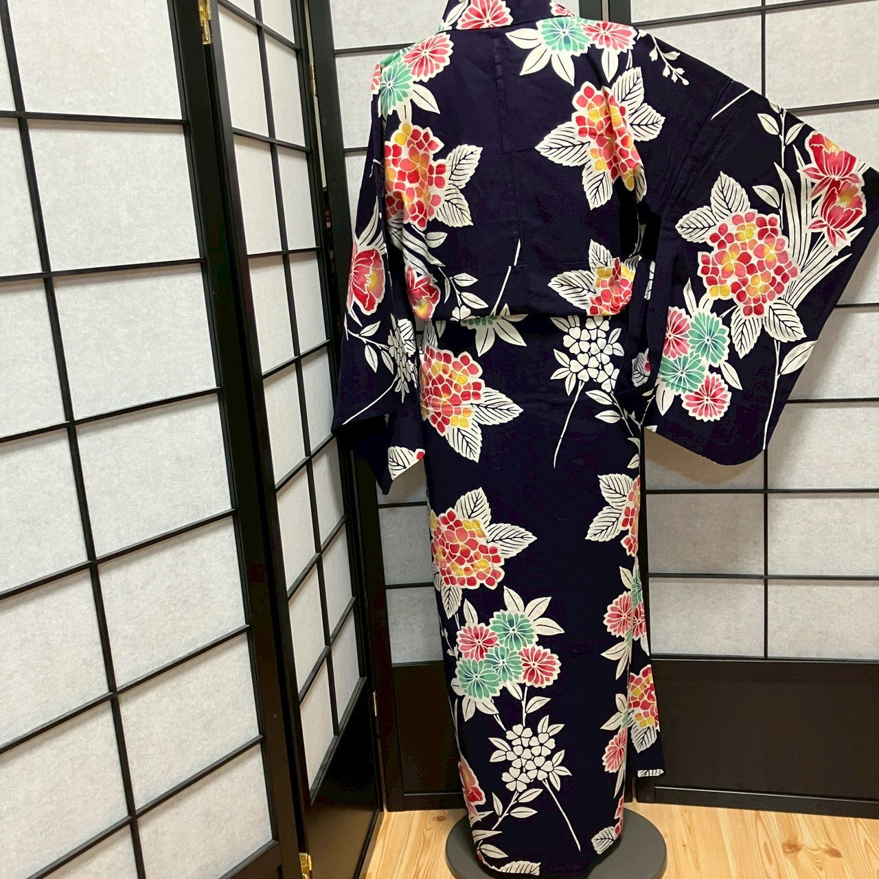 8760# Japanese Yukata Womens Vintage Fabric Cotton Robe Kimono Traditional