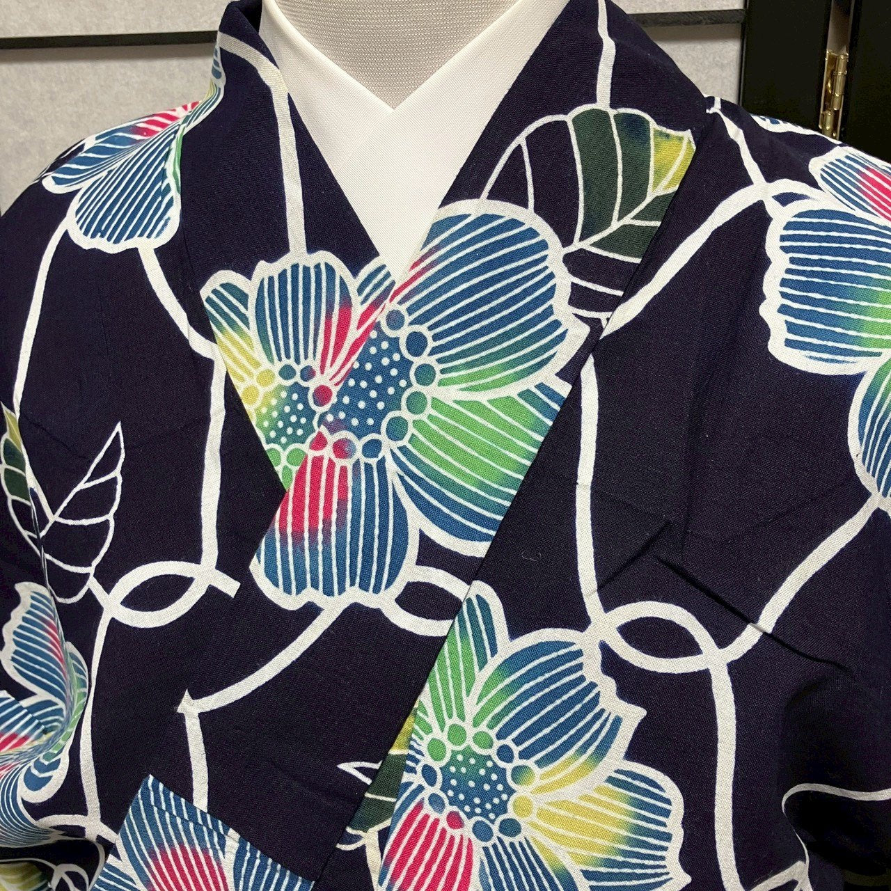 ［8790］浴衣 草花文様 ぼかし 綿 レディース ゆかた リメイク