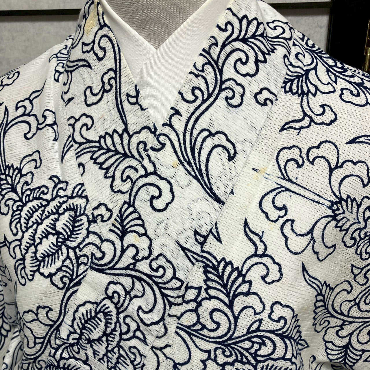 ［9088］浴衣 花唐草文様 ゆかた 綿 レディース リメイク