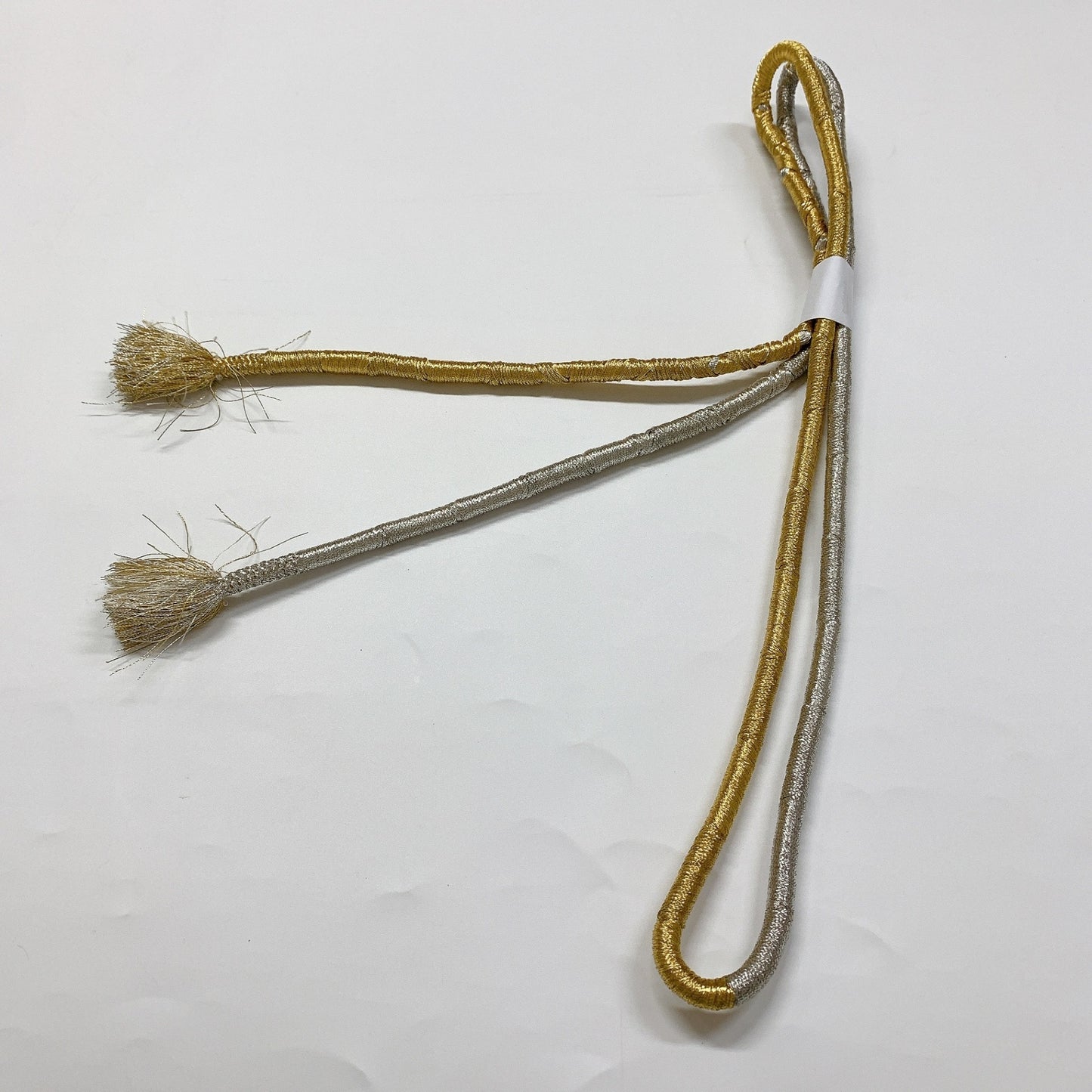 ［8650］帯締め 帯揚げ セット 扇面花吉祥文様 金銀糸 正絹 着物 帯絞め