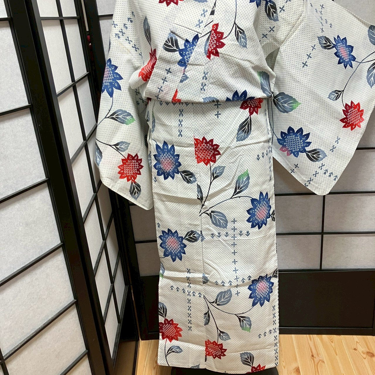 ［8793］浴衣 草花文様 ぼかし 綿 ゆかた レディース リメイク
