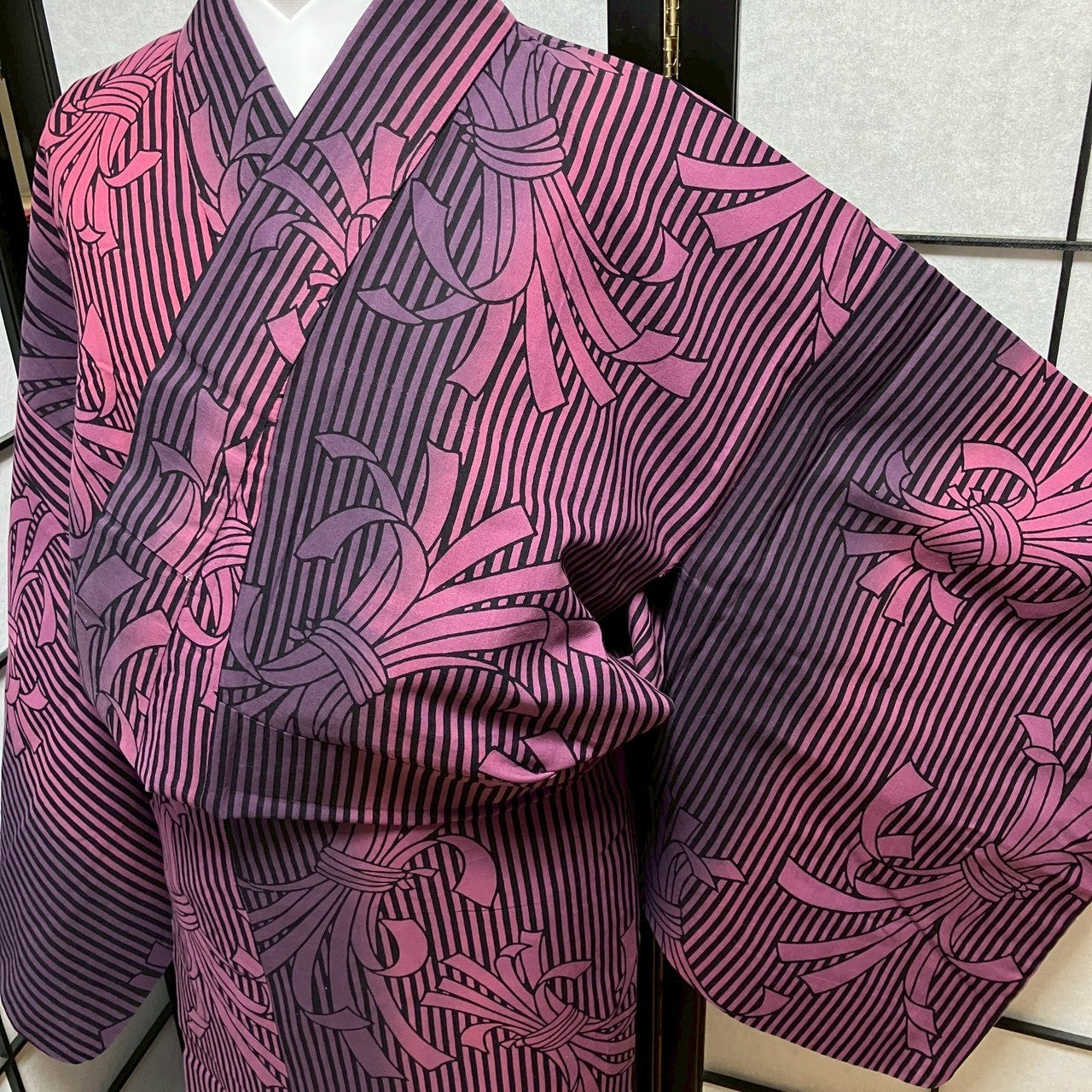 ［9435］浴衣 美品 束ね熨斗目 ぼかし ゆかた レディース リメイク 綿