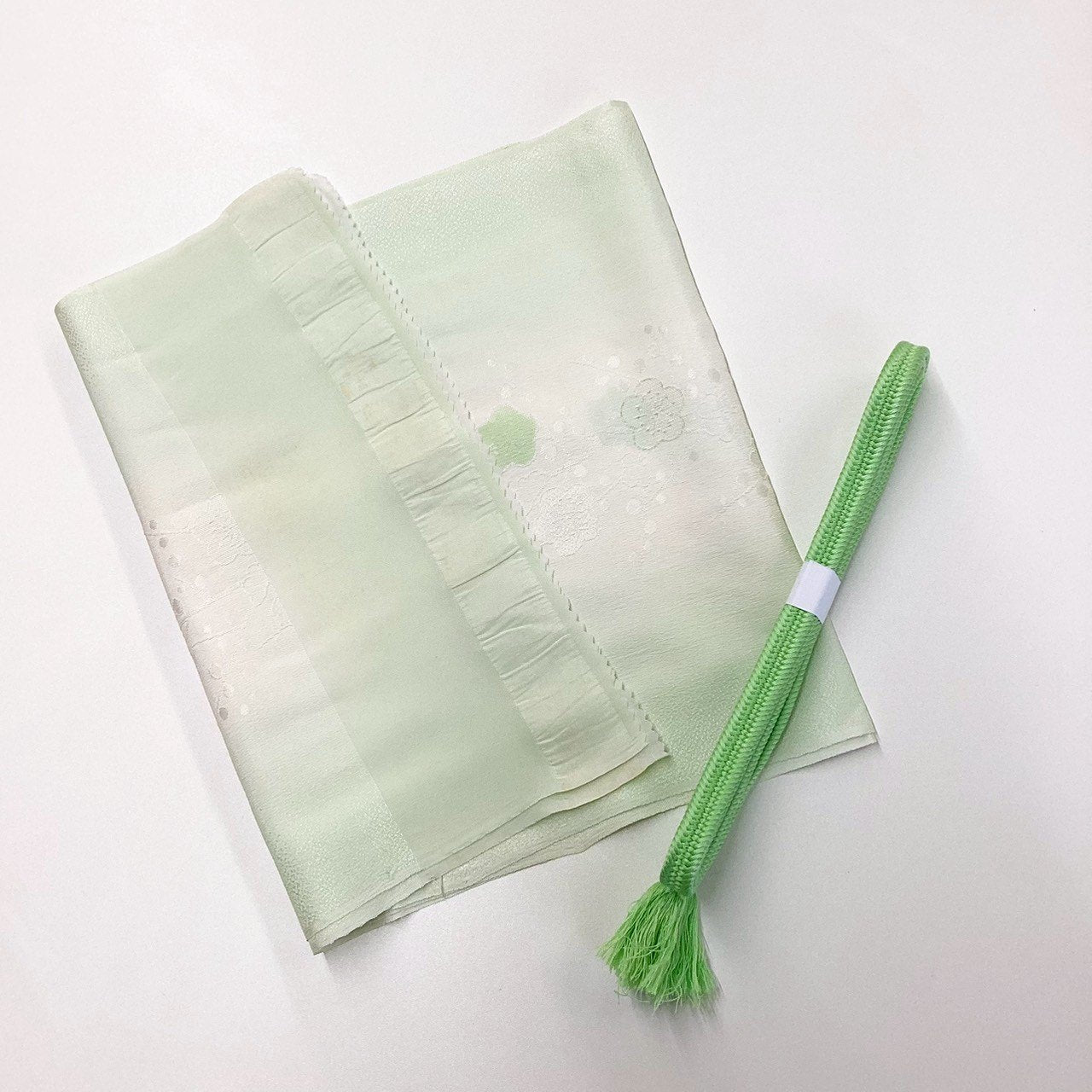 ［8281］帯締め 帯揚げ セット 枝梅文様 ぼかし 正絹 着物 帯絞め