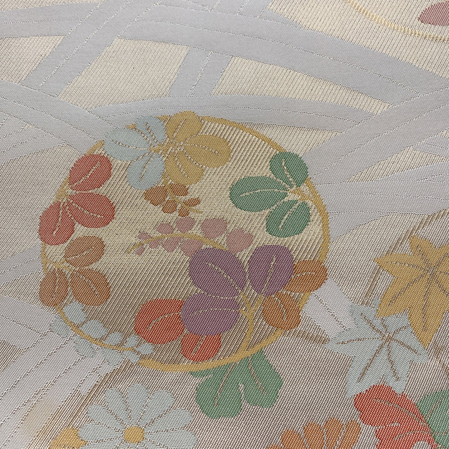 9009# Japanese Vintage Fukuro Obi Belt Kimono Fabric Silk Traditional