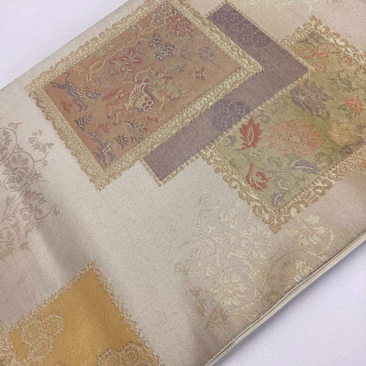 ［8843］袋帯 色紙花動物文様 金糸 六通 正絹 着物 フォーマル