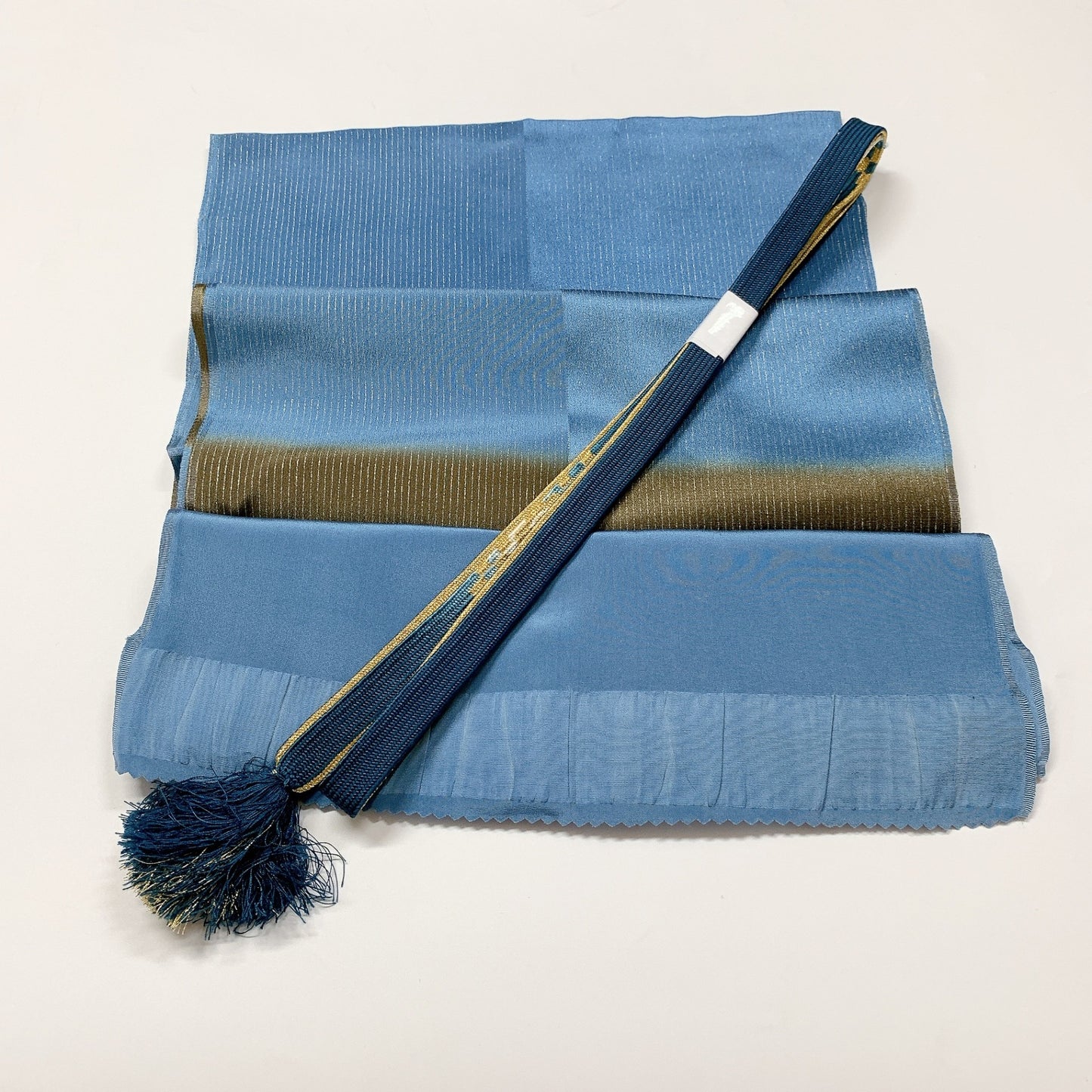 8069# Japanese Kimono Accessory Vintage Obiage and Obijime 2-piece Set Silk