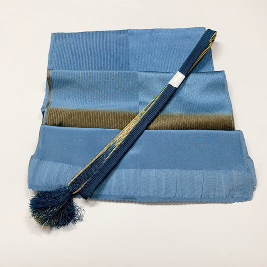 8069# Japanese Kimono Accessory Vintage Obiage and Obijime 2-piece Set Silk