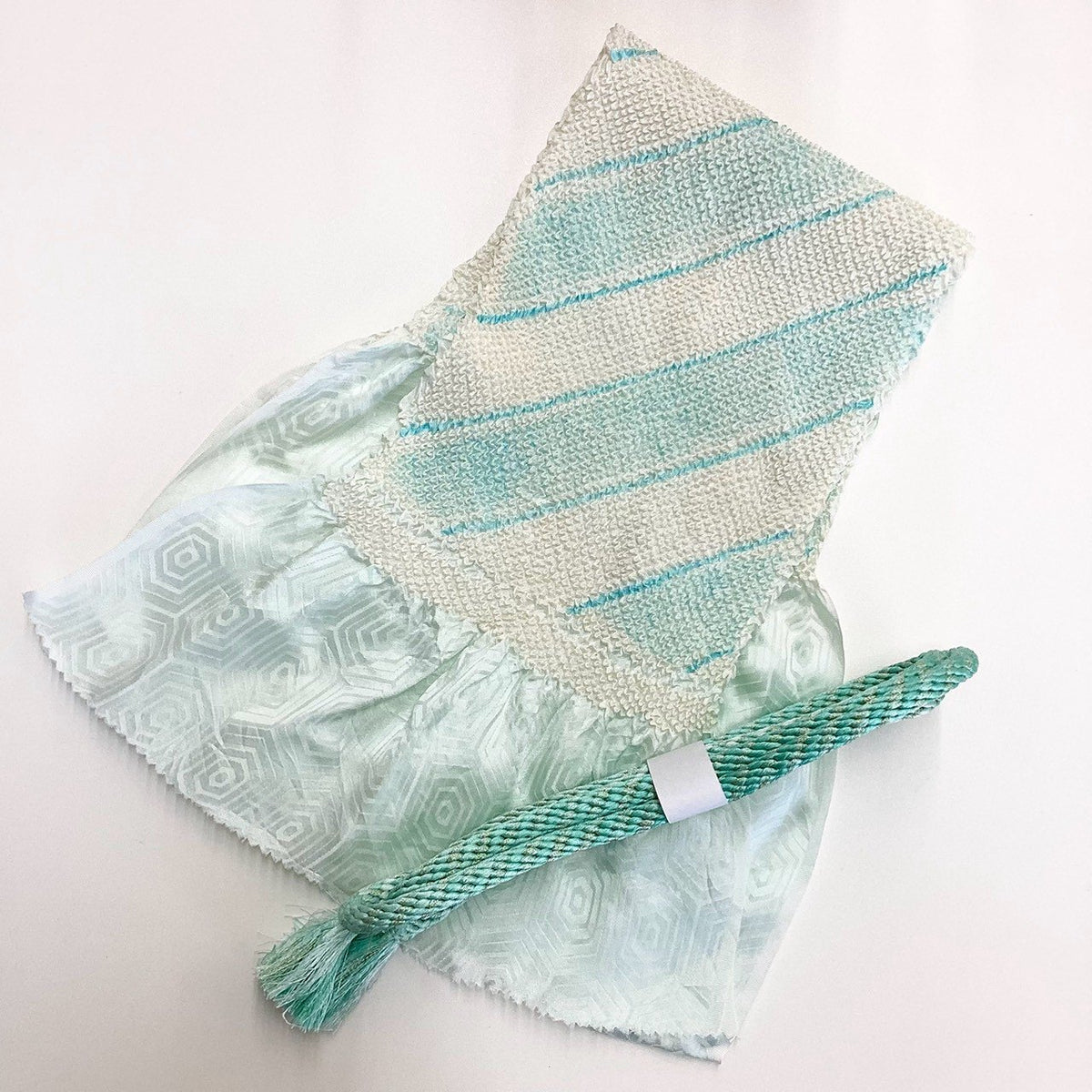 ［9710］帯締め 帯揚げ セット 絞り 斜め縞 亀甲 正絹 着物 帯絞め