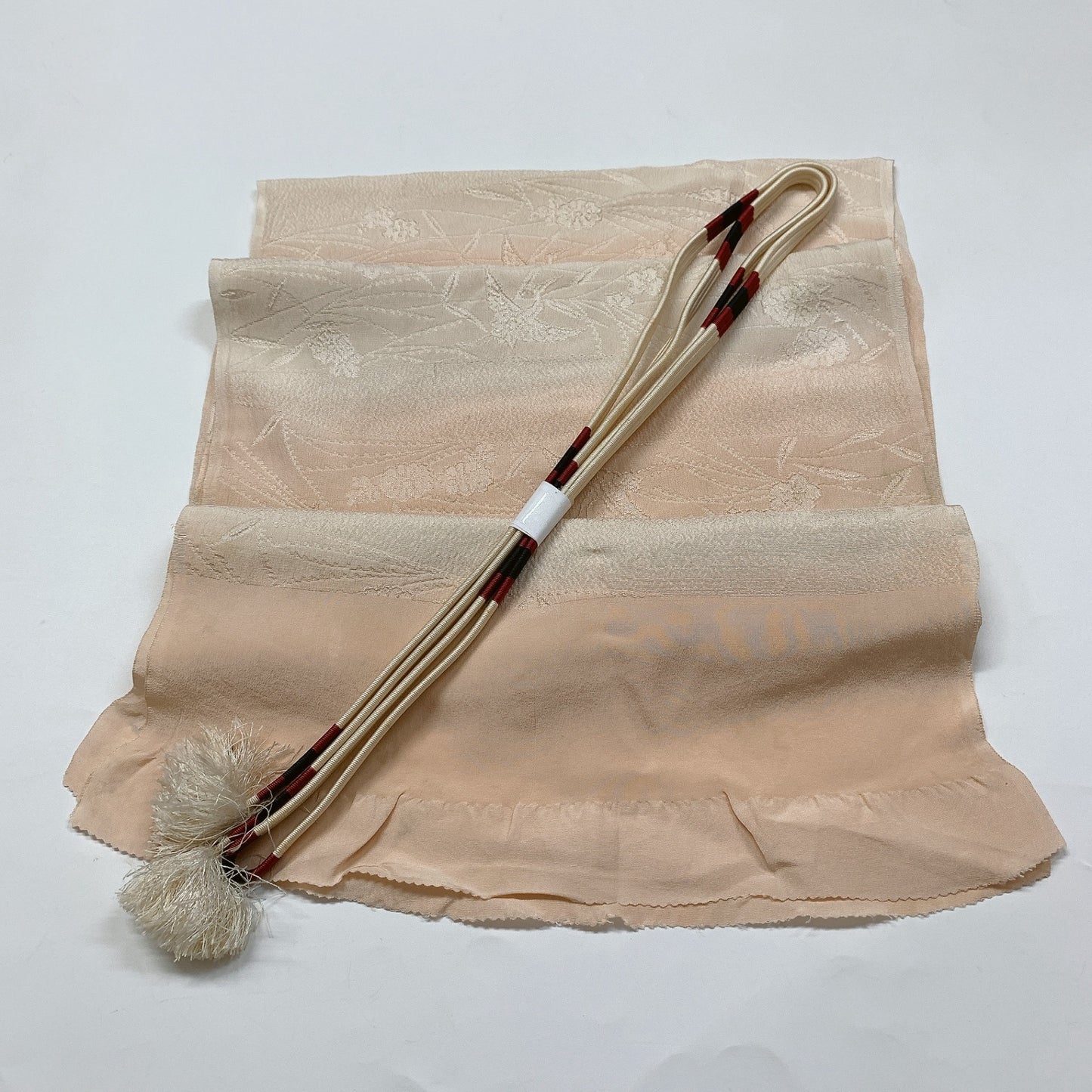 9013# Japanese Kimono Accessory Vintage Obiage and Obijime 2-piece Set Silk