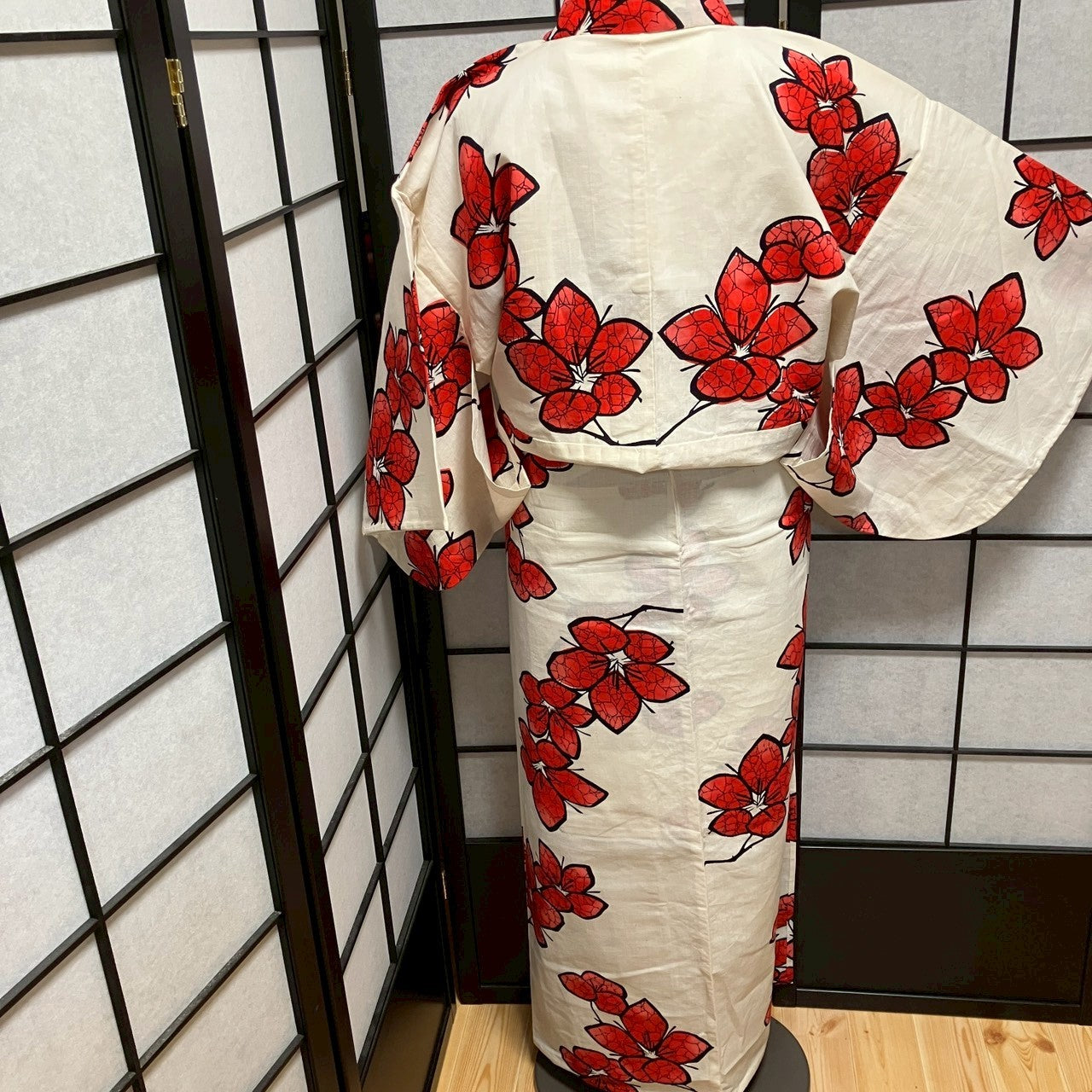 ［9109］浴衣 枝花文様 綿 レディース ゆかた リメイク