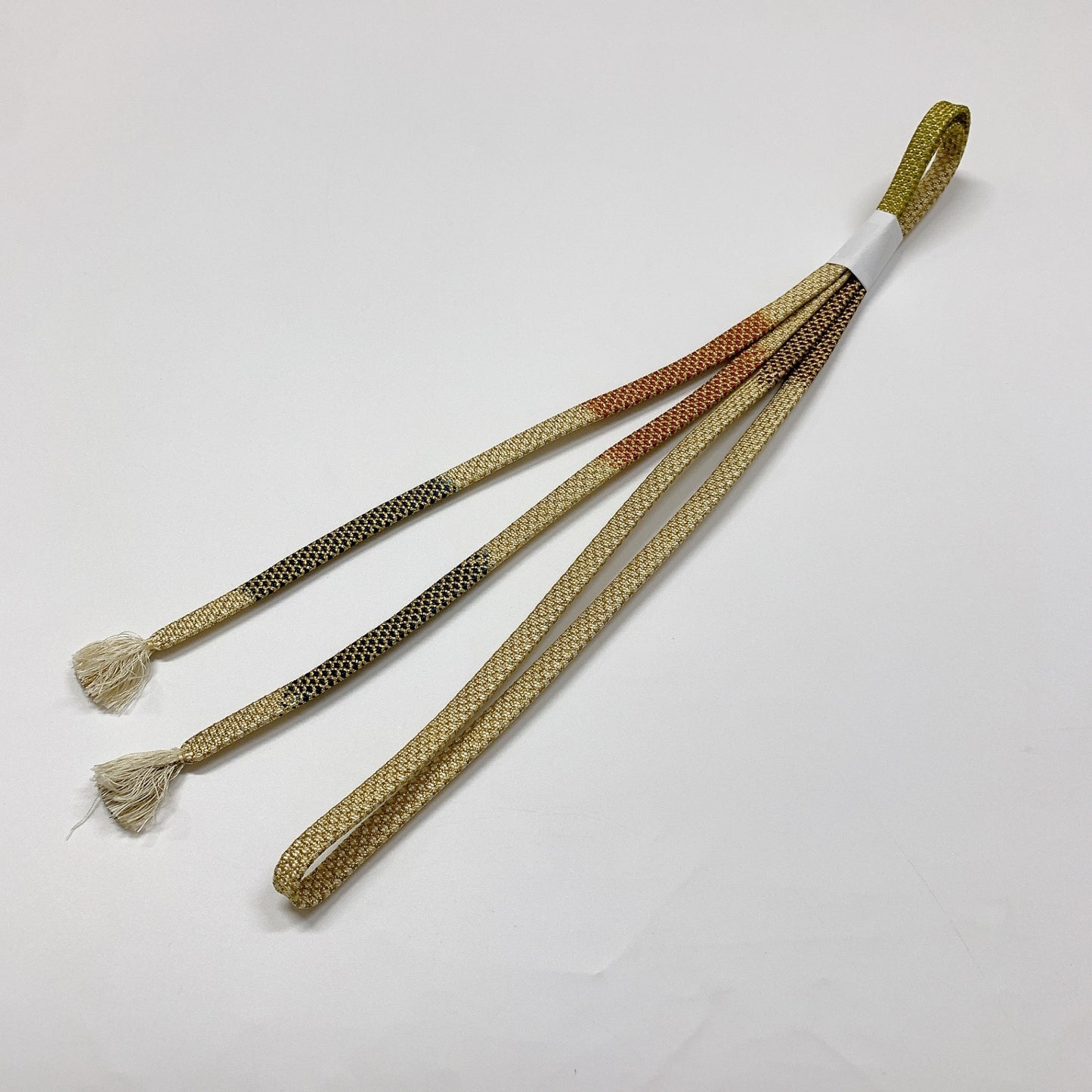［8447］帯締め 帯揚げ セット 草花楓文様 金糸 正絹 着物 帯絞め