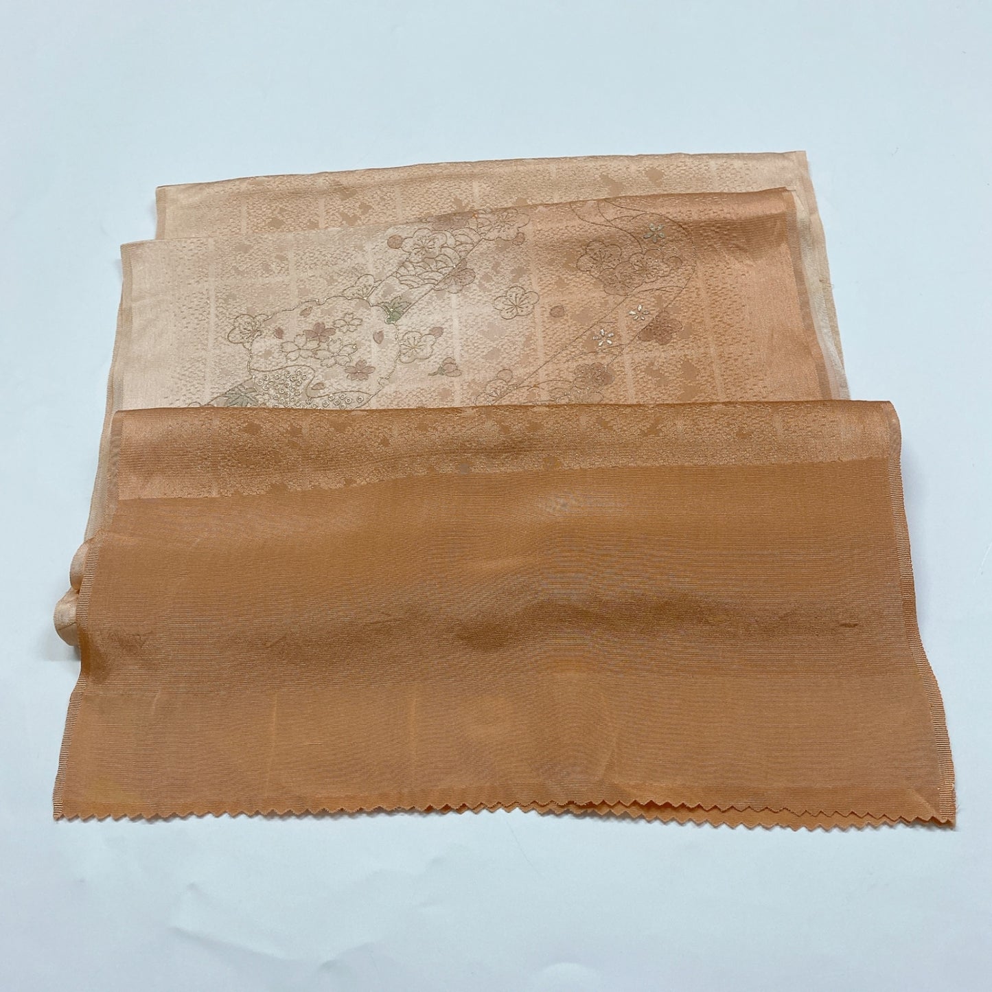 ［8348］帯締め 帯揚げ セット 雪輪草花文様 金彩 ぼかし 正絹 着物 帯絞め