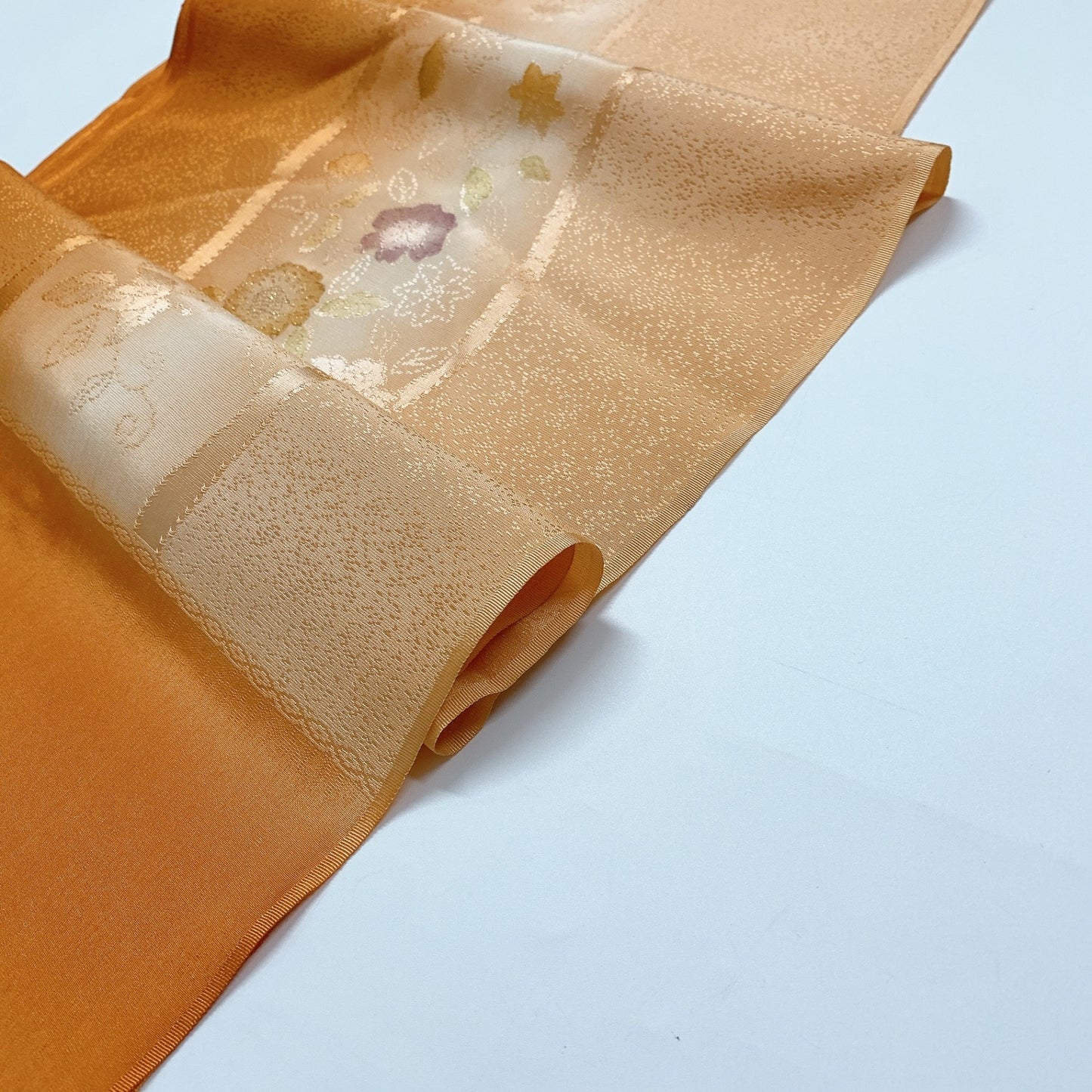 ［8301］帯締め 帯揚げ セット 草花縞文様 金糸 正絹 着物 帯絞め