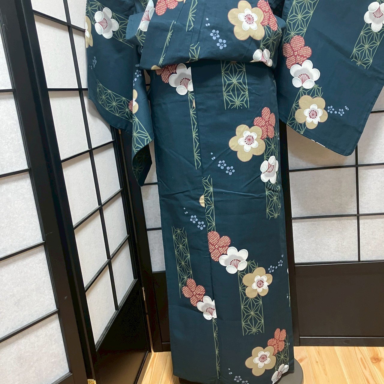 8764# Japanese Yukata Womens Vintage Fabric Cotton Robe Kimono Traditional
