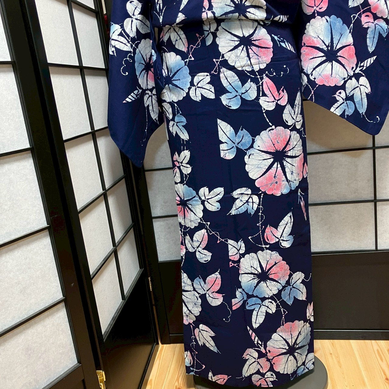 8762# Japanese Yukata Womens Vintage Fabric Cotton Robe Kimono Traditional