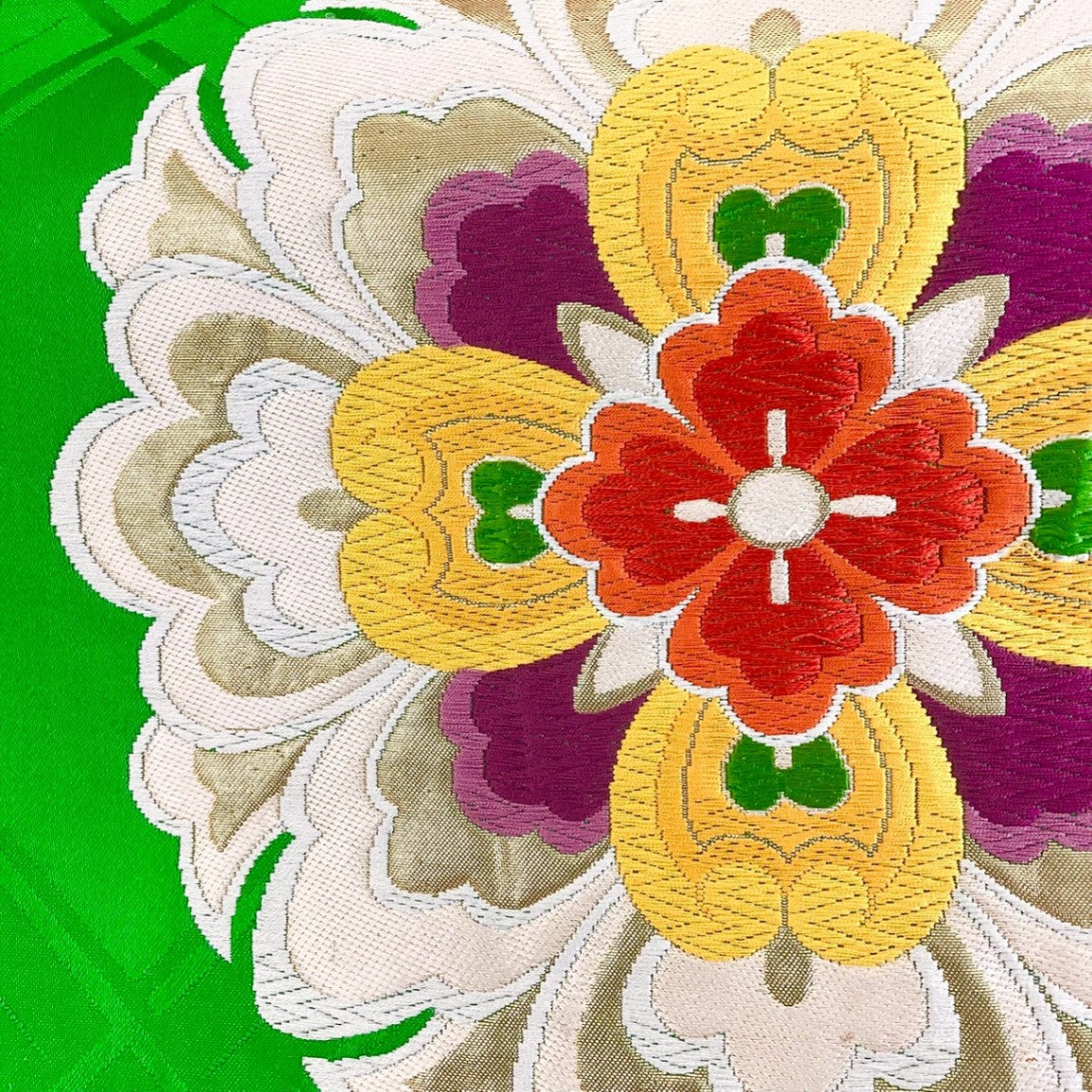 ［8858］袋帯 華紋 刺繍 六通 正絹 着物 フォーマル