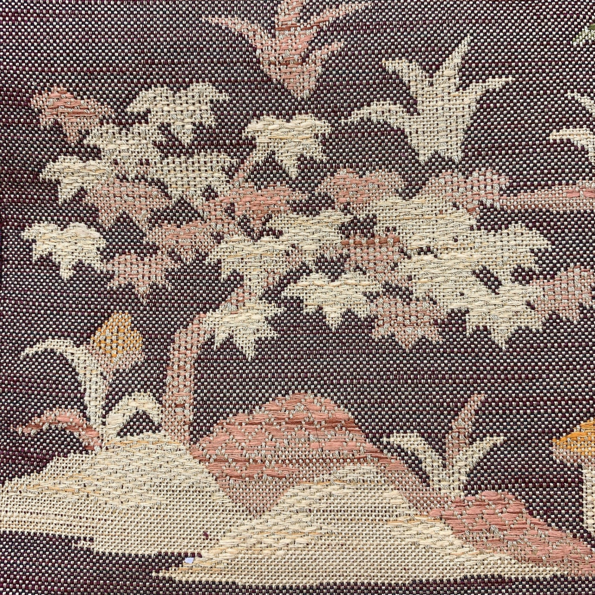 ［9319］名古屋帯 風景草花文様 紬地 八寸 正絹 着物
