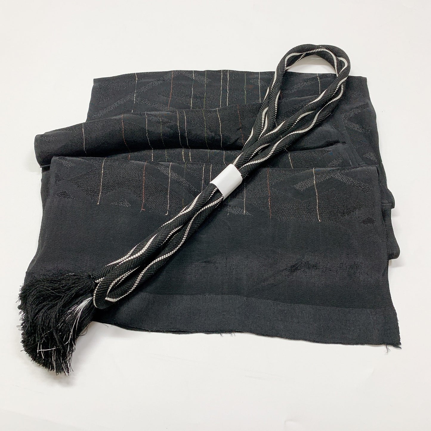 8053# Japanese Kimono Accessory Vintage Obiage and Obijime 2-piece Set Silk